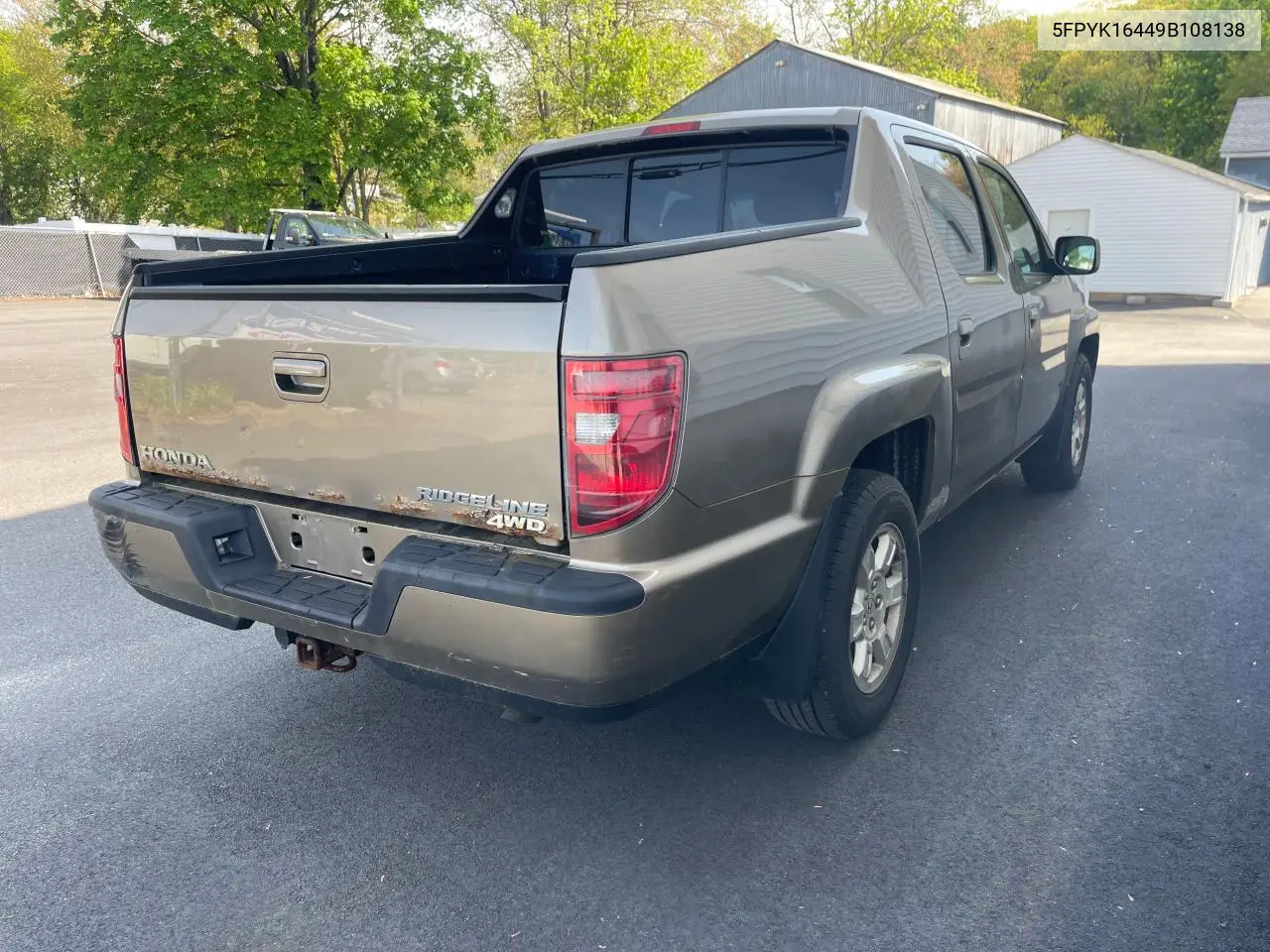 2009 Honda Ridgeline Rts VIN: 5FPYK16449B108138 Lot: 57040695