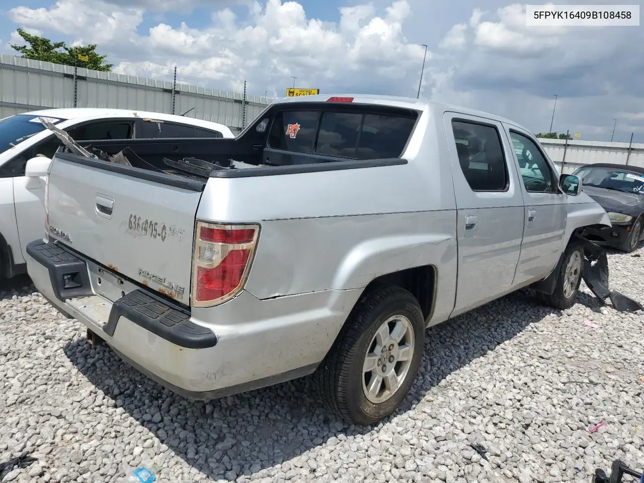 2009 Honda Ridgeline Rts VIN: 5FPYK16409B108458 Lot: 62170925