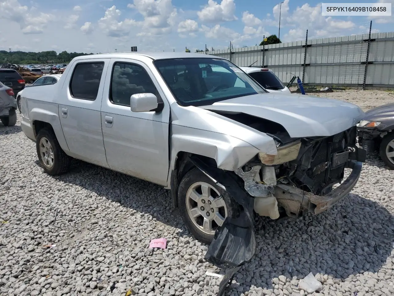 2009 Honda Ridgeline Rts VIN: 5FPYK16409B108458 Lot: 62170925