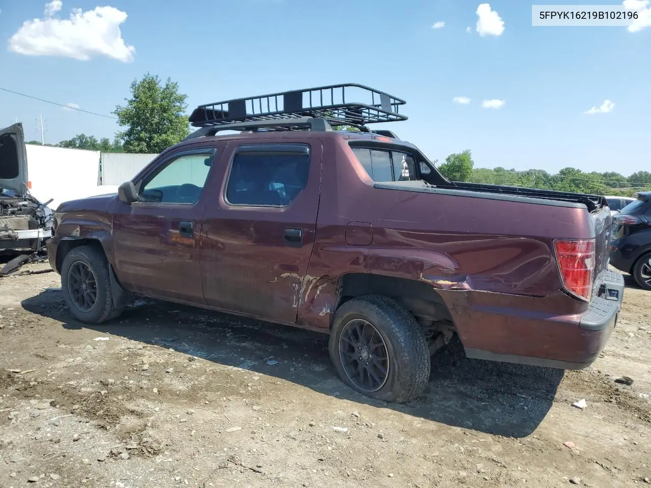 2009 Honda Ridgeline Rt VIN: 5FPYK16219B102196 Lot: 63267965