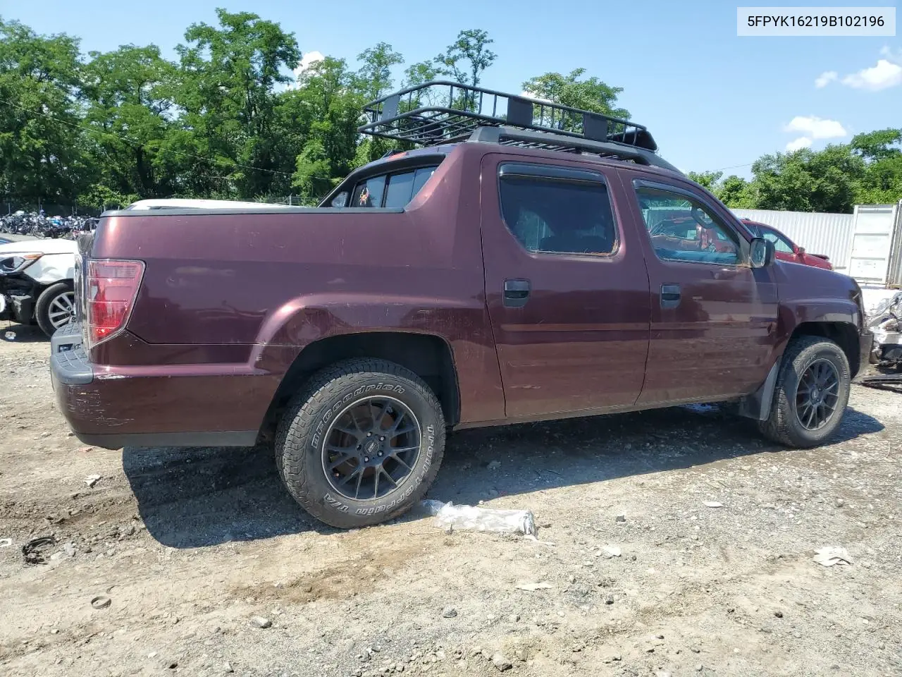 2009 Honda Ridgeline Rt VIN: 5FPYK16219B102196 Lot: 63267965