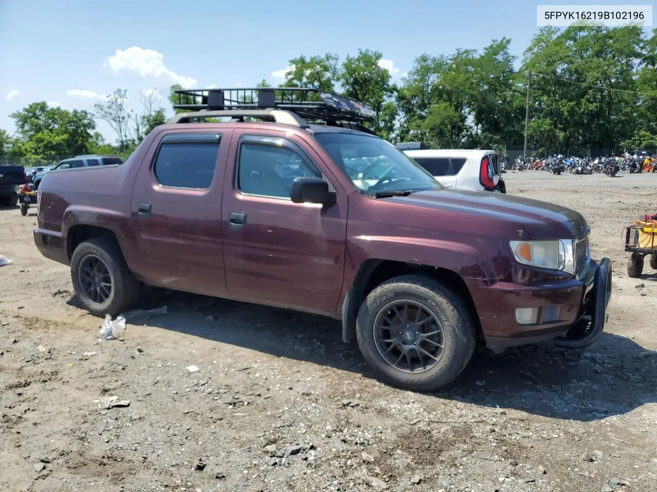 2009 Honda Ridgeline Rt VIN: 5FPYK16219B102196 Lot: 63267965