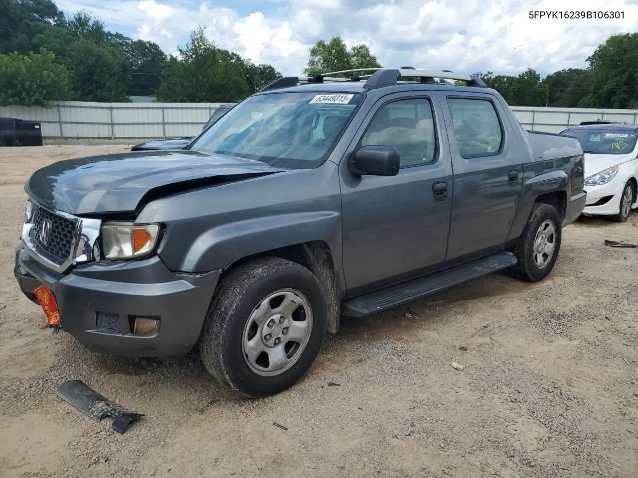 2009 Honda Ridgeline Rt VIN: 5FPYK16239B106301 Lot: 63449315
