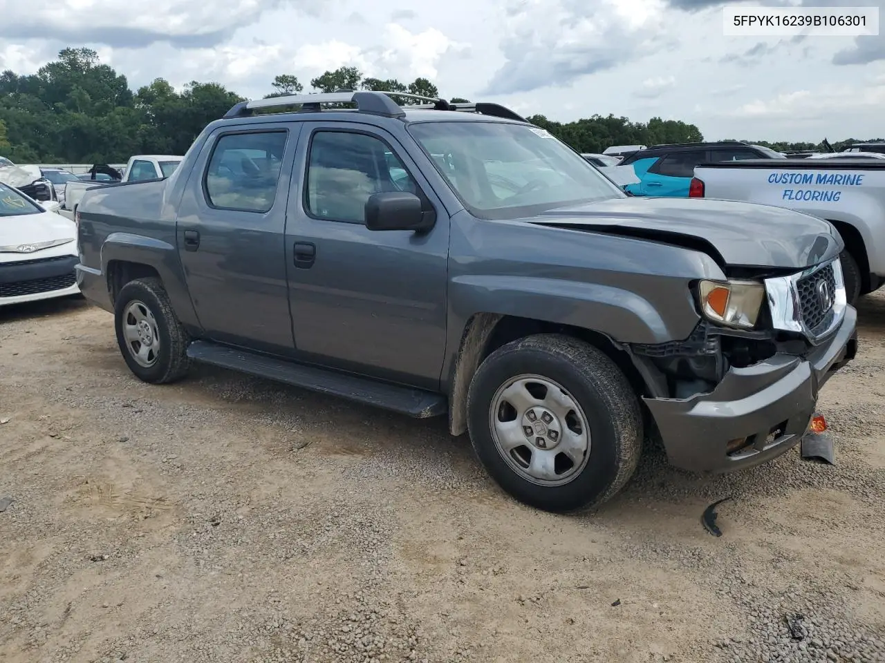 2009 Honda Ridgeline Rt VIN: 5FPYK16239B106301 Lot: 63449315