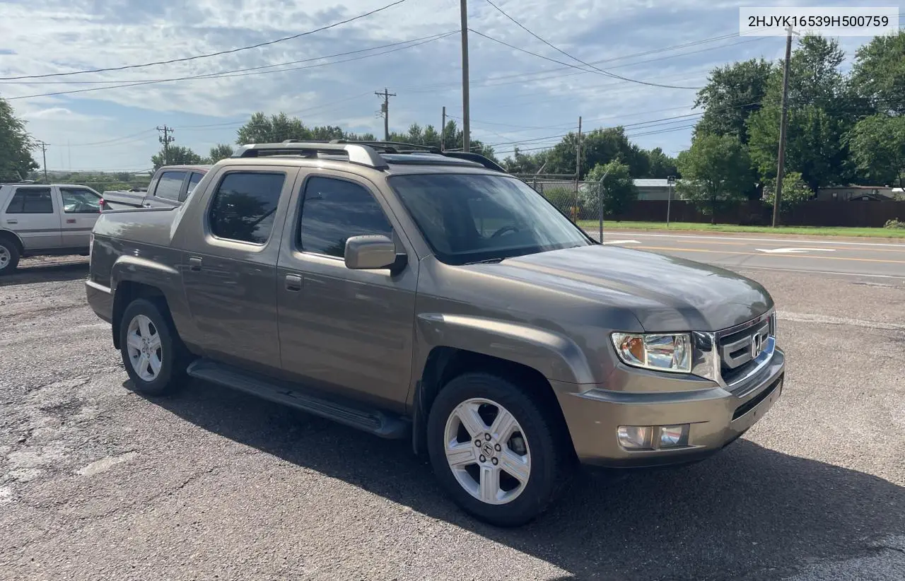 2009 Honda Ridgeline Rtl VIN: 2HJYK16539H500759 Lot: 63874225