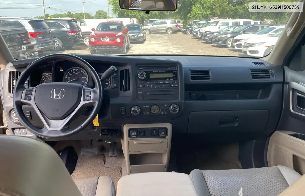 2009 Honda Ridgeline Rtl VIN: 2HJYK16539H500759 Lot: 63874225