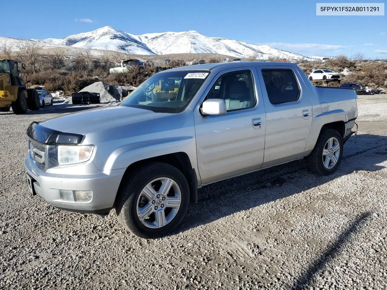 2010 Honda Ridgeline Rtl VIN: 5FPYK1F52AB011291 Lot: 45512125