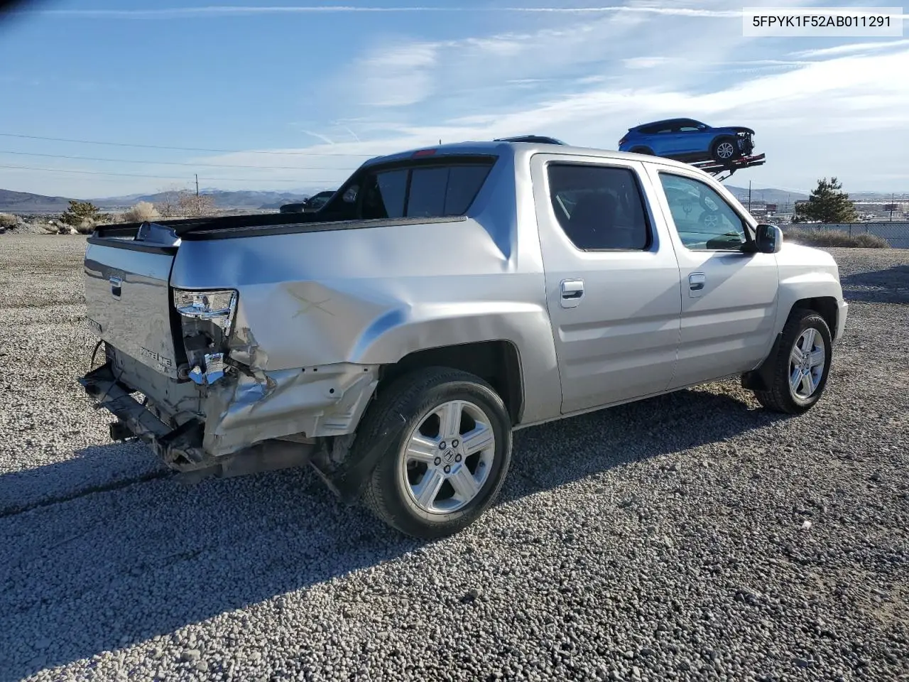 2010 Honda Ridgeline Rtl VIN: 5FPYK1F52AB011291 Lot: 45512125