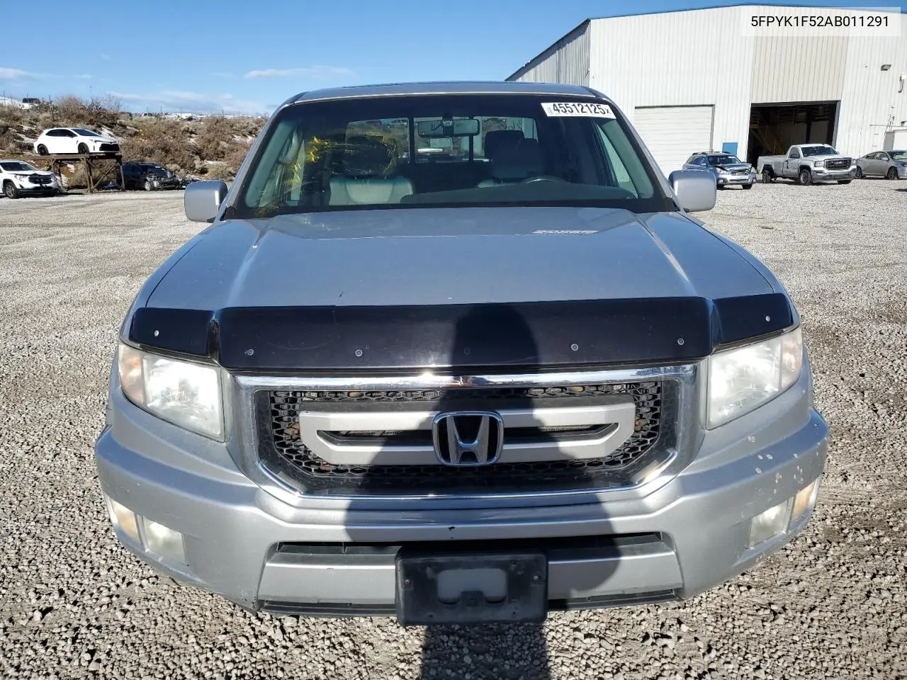 2010 Honda Ridgeline Rtl VIN: 5FPYK1F52AB011291 Lot: 45512125