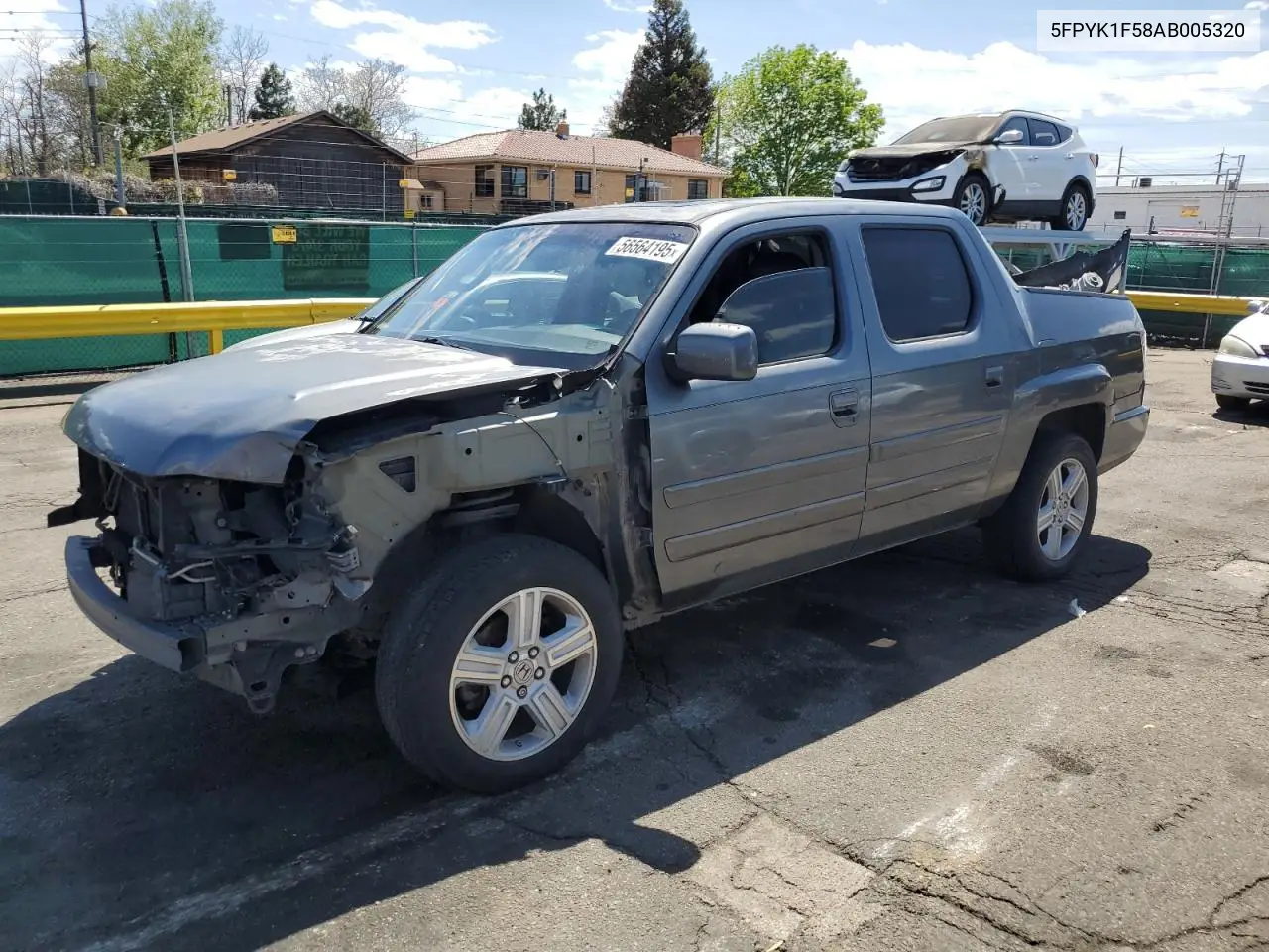 2010 Honda Ridgeline Rtl VIN: 5FPYK1F58AB005320 Lot: 56564195