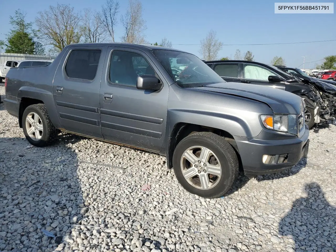 2011 Honda Ridgeline Rtl VIN: 5FPYK1F56BB451791 Lot: 55662905