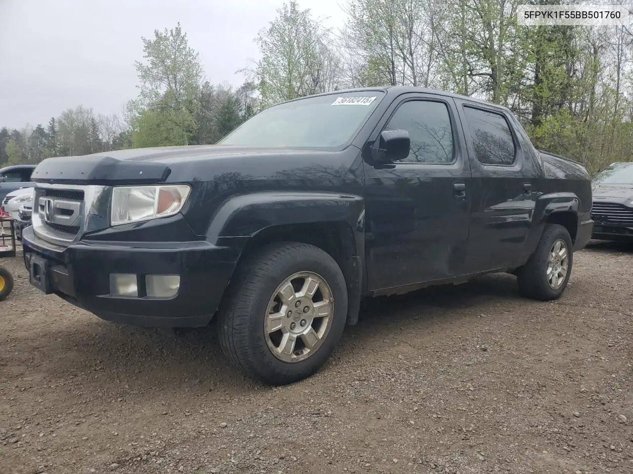 2011 Honda Ridgeline Rtl VIN: 5FPYK1F55BB501760 Lot: 56182415