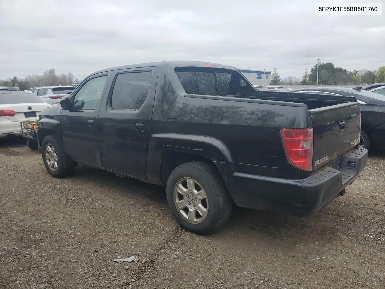 2011 Honda Ridgeline Rtl VIN: 5FPYK1F55BB501760 Lot: 56182415