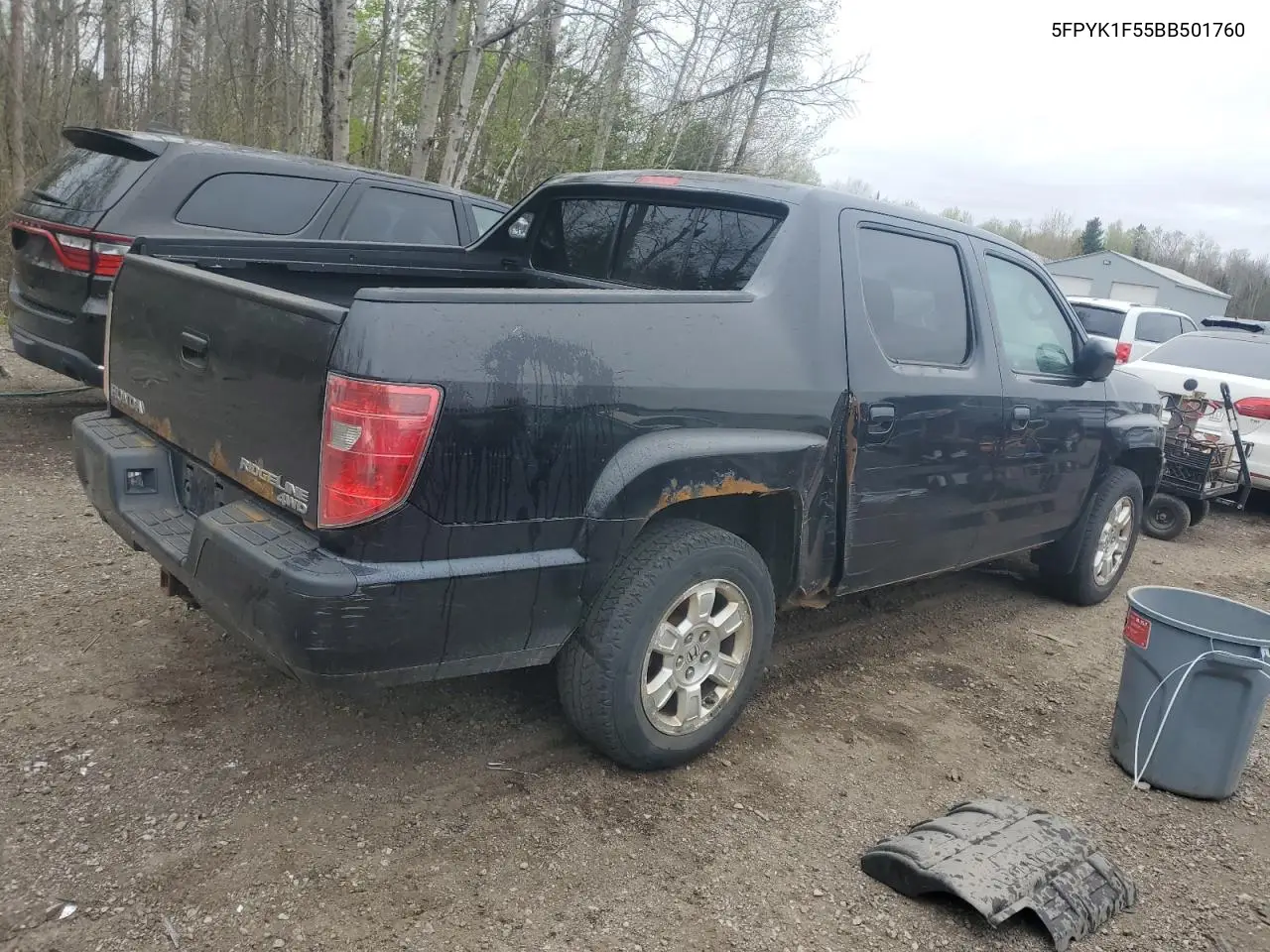2011 Honda Ridgeline Rtl VIN: 5FPYK1F55BB501760 Lot: 56182415