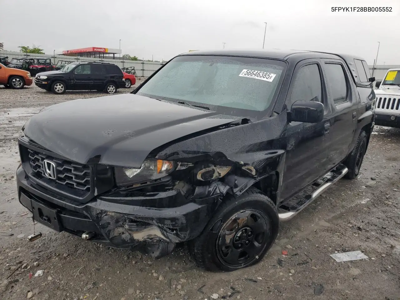 2011 Honda Ridgeline Rt VIN: 5FPYK1F28BB005552 Lot: 56646385