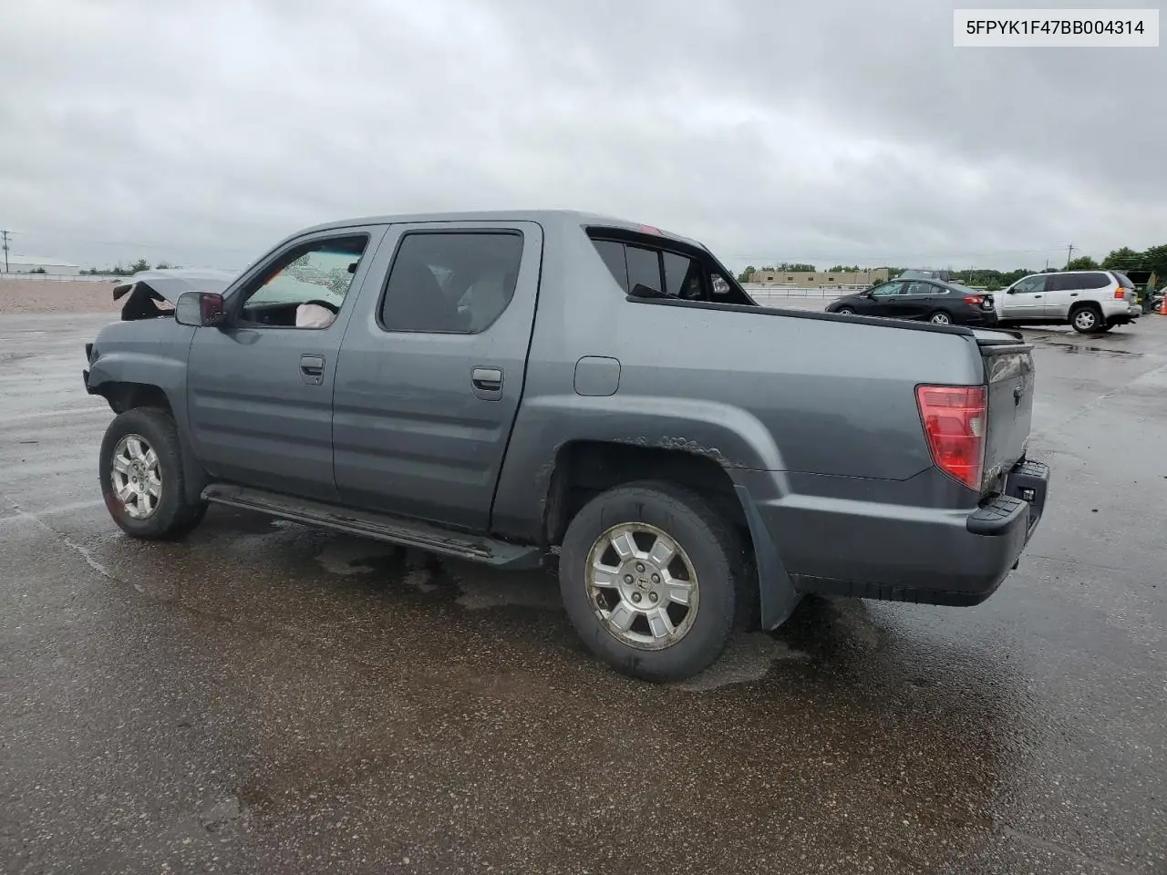 2011 Honda Ridgeline Rts VIN: 5FPYK1F47BB004314 Lot: 62316965