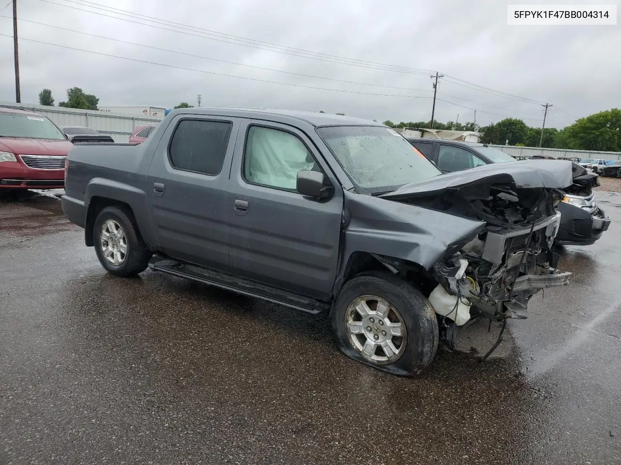 2011 Honda Ridgeline Rts VIN: 5FPYK1F47BB004314 Lot: 62316965