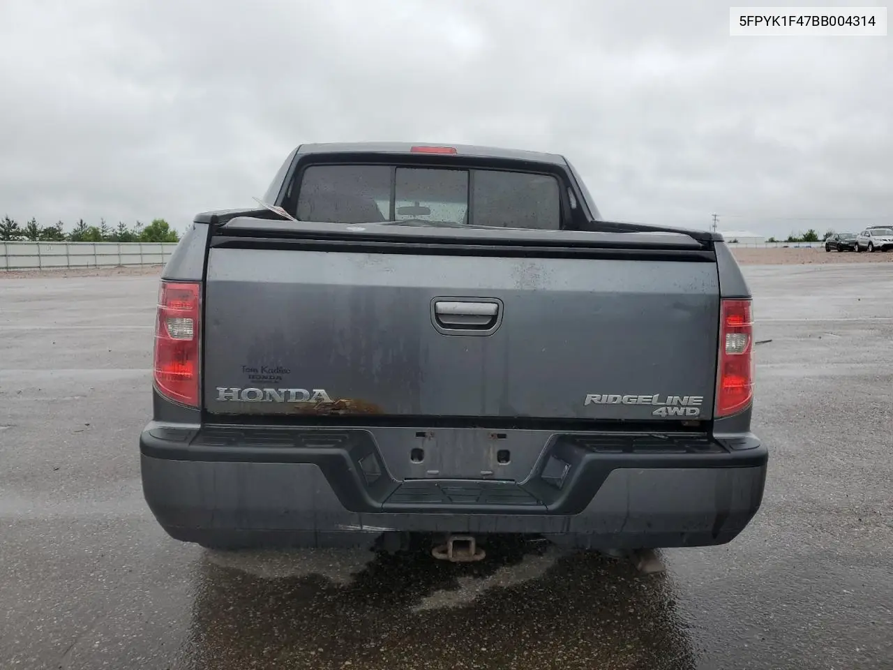 2011 Honda Ridgeline Rts VIN: 5FPYK1F47BB004314 Lot: 62316965