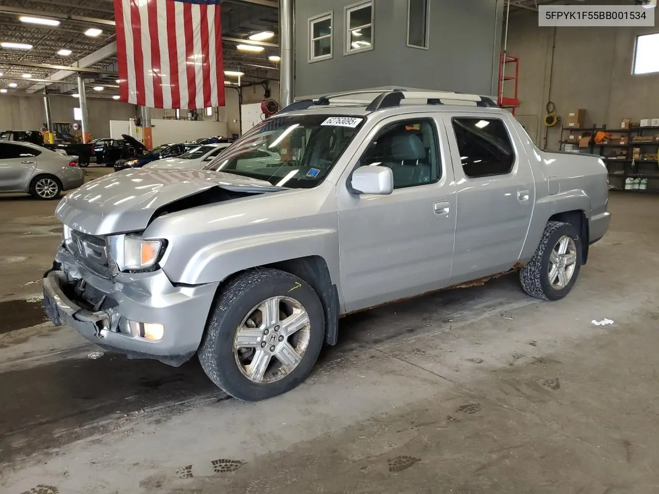 2011 Honda Ridgeline Rtl VIN: 5FPYK1F55BB001534 Lot: 62763095