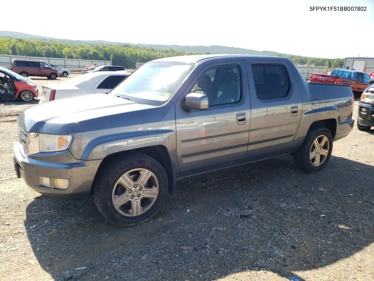 2011 Honda Ridgeline Rtl VIN: 5FPYK1F51BB007802 Lot: 63261935