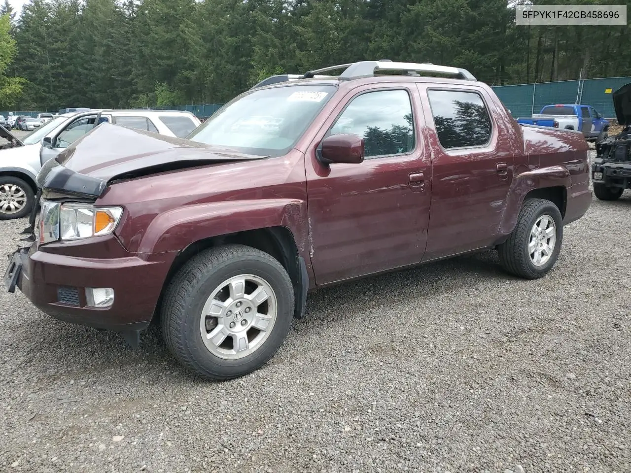 2012 Honda Ridgeline Rts VIN: 5FPYK1F42CB458696 Lot: 56607725