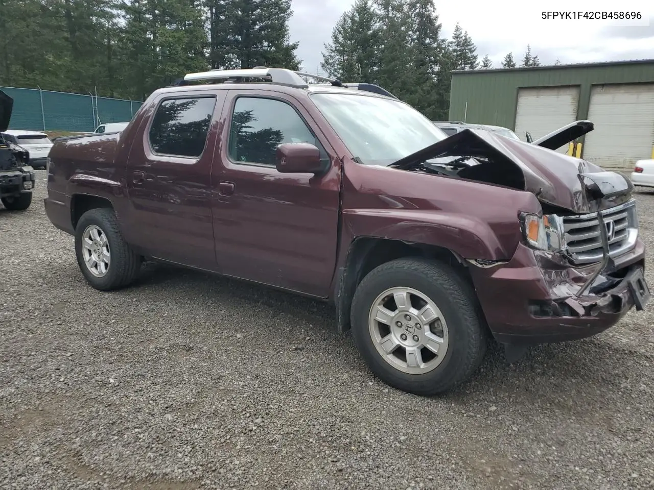 2012 Honda Ridgeline Rts VIN: 5FPYK1F42CB458696 Lot: 56607725