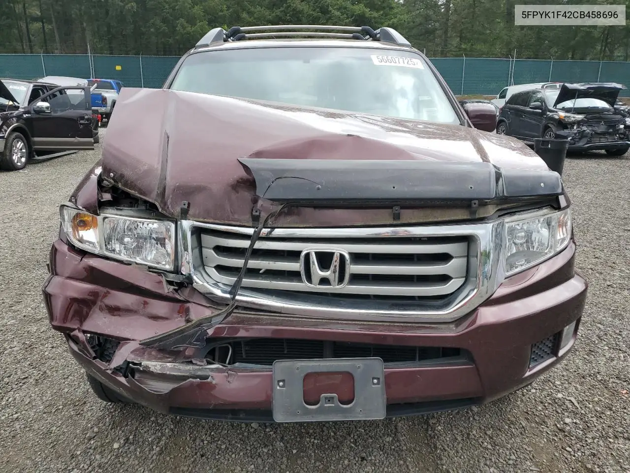2012 Honda Ridgeline Rts VIN: 5FPYK1F42CB458696 Lot: 56607725