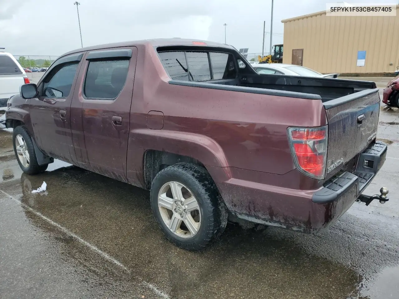 2012 Honda Ridgeline Rtl VIN: 5FPYK1F53CB457405 Lot: 56906165