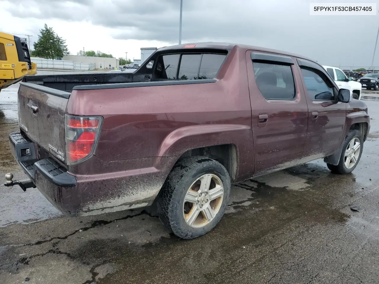 2012 Honda Ridgeline Rtl VIN: 5FPYK1F53CB457405 Lot: 56906165