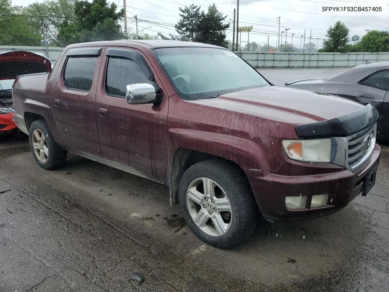 2012 Honda Ridgeline Rtl VIN: 5FPYK1F53CB457405 Lot: 56906165