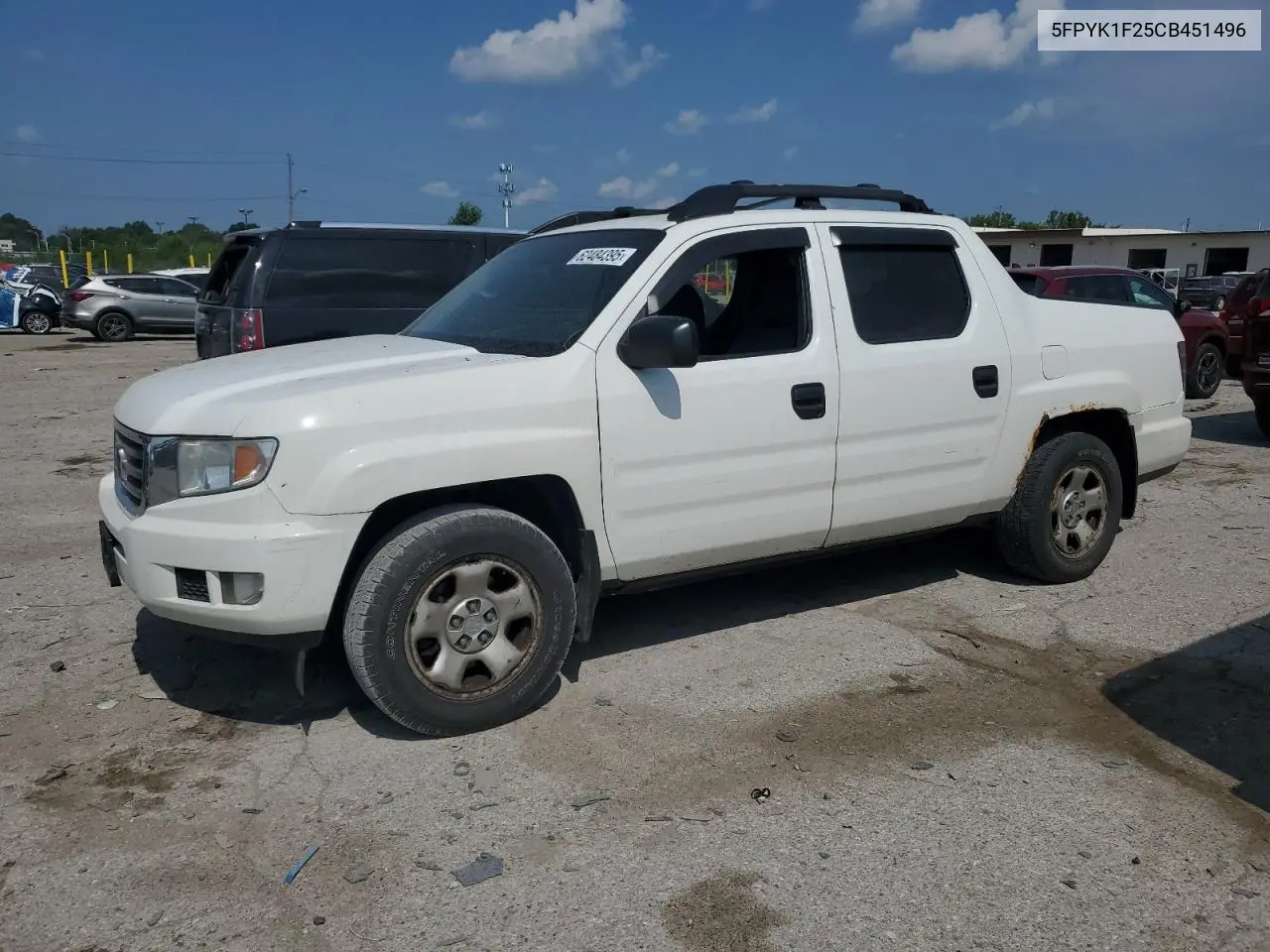 2012 Honda Ridgeline Rt VIN: 5FPYK1F25CB451496 Lot: 62484395