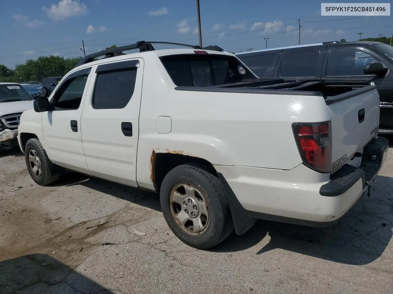 2012 Honda Ridgeline Rt VIN: 5FPYK1F25CB451496 Lot: 62484395