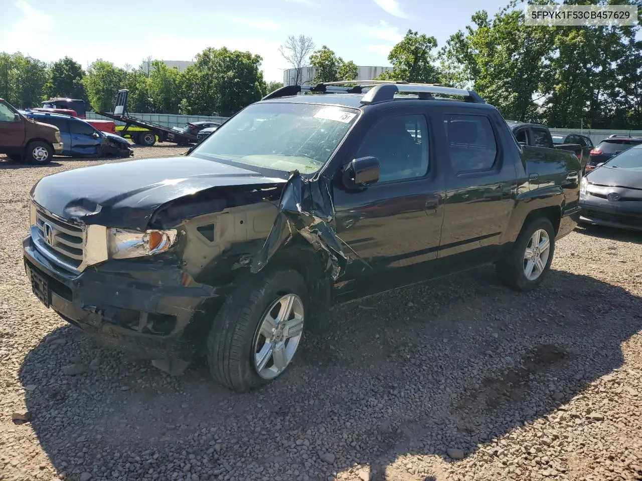 2012 Honda Ridgeline Rtl VIN: 5FPYK1F53CB457629 Lot: 62525375