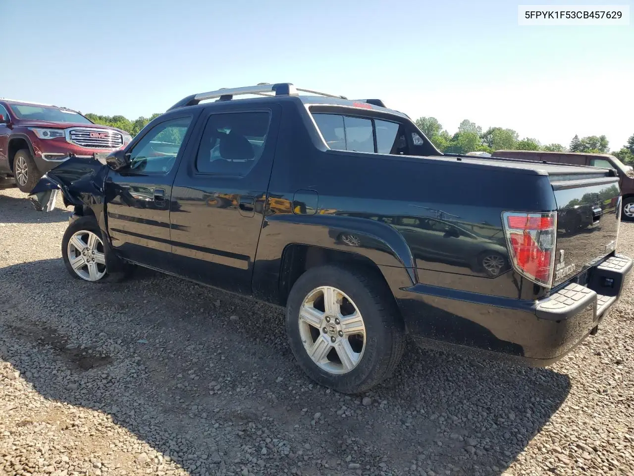 2012 Honda Ridgeline Rtl VIN: 5FPYK1F53CB457629 Lot: 62525375