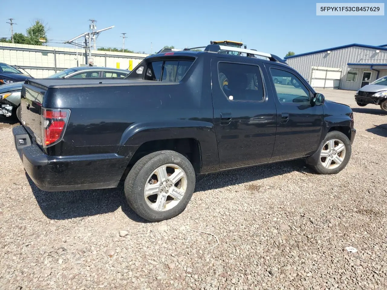 2012 Honda Ridgeline Rtl VIN: 5FPYK1F53CB457629 Lot: 62525375