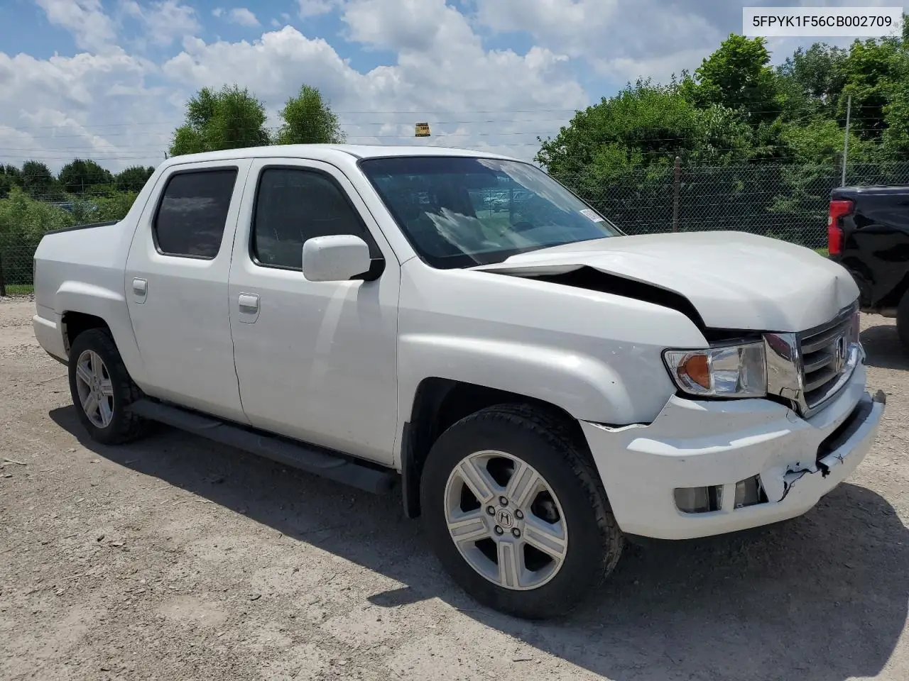 2012 Honda Ridgeline Rtl VIN: 5FPYK1F56CB002709 Lot: 62642495