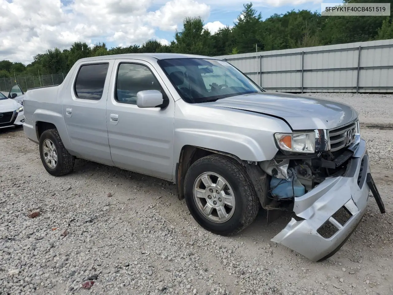 2012 Honda Ridgeline Rts VIN: 5FPYK1F40CB451519 Lot: 62723705