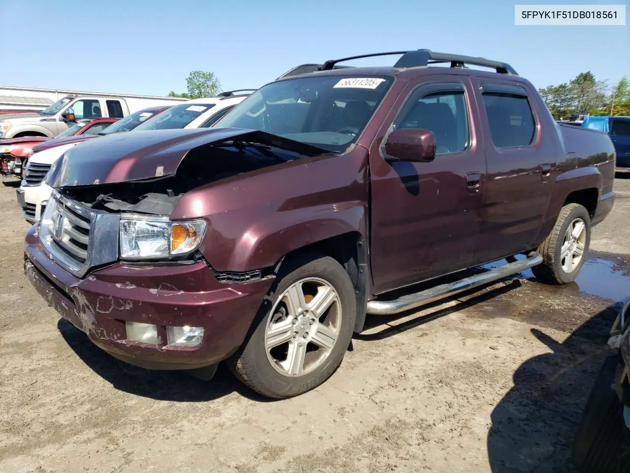 2013 Honda Ridgeline Rtl VIN: 5FPYK1F51DB018561 Lot: 56311205