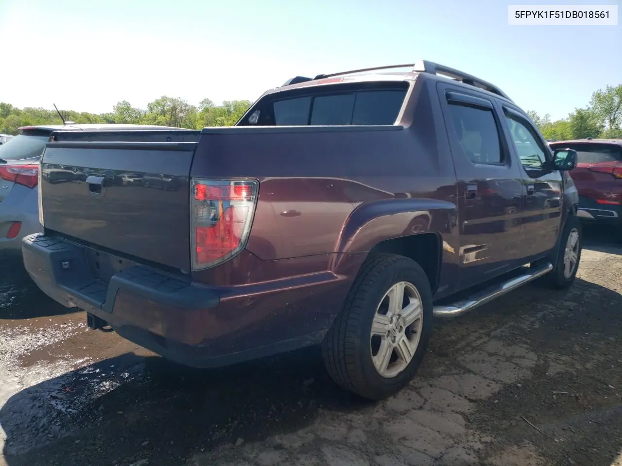 2013 Honda Ridgeline Rtl VIN: 5FPYK1F51DB018561 Lot: 56311205