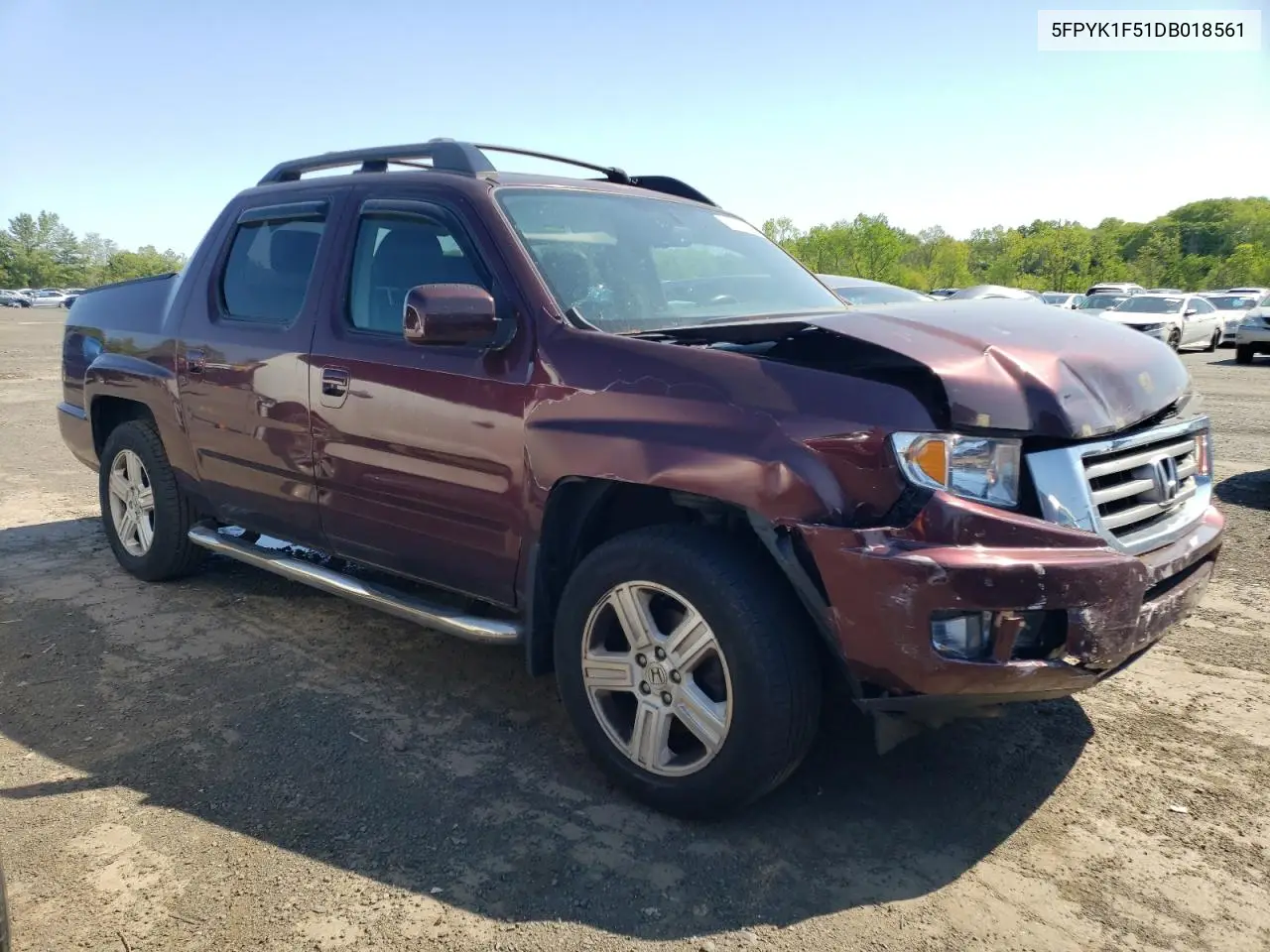 2013 Honda Ridgeline Rtl VIN: 5FPYK1F51DB018561 Lot: 56311205