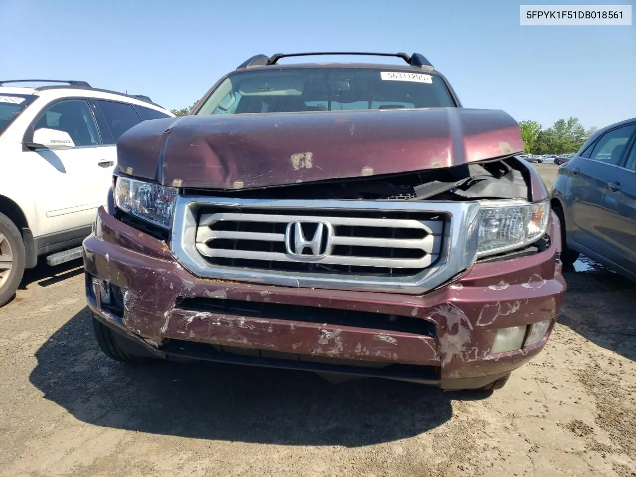2013 Honda Ridgeline Rtl VIN: 5FPYK1F51DB018561 Lot: 56311205