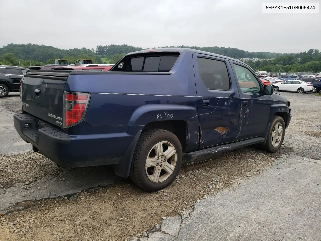 2013 Honda Ridgeline Rtl VIN: 5FPYK1F51DB006474 Lot: 60538955