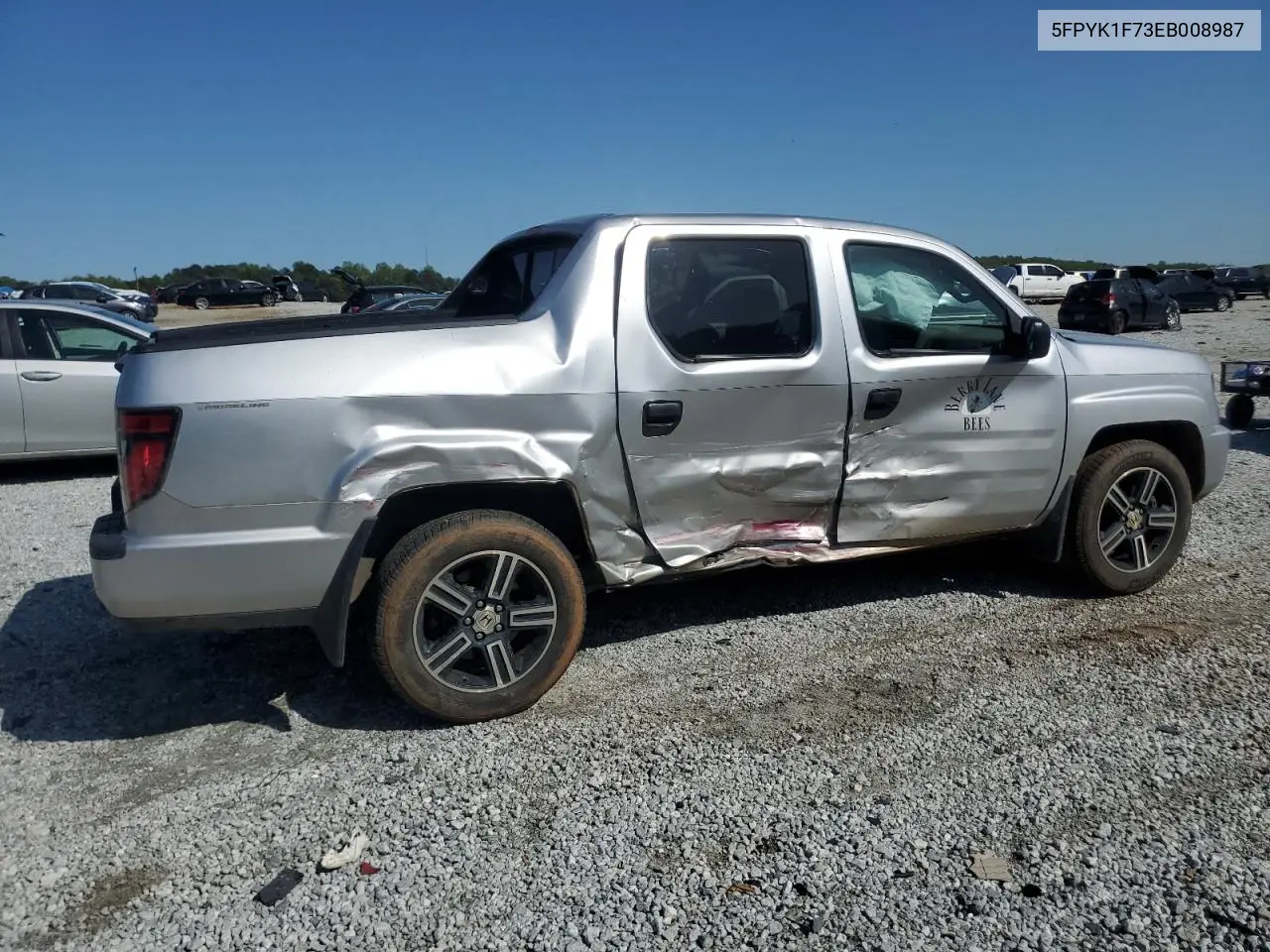 2014 Honda Ridgeline Sport VIN: 5FPYK1F73EB008987 Lot: 52328405