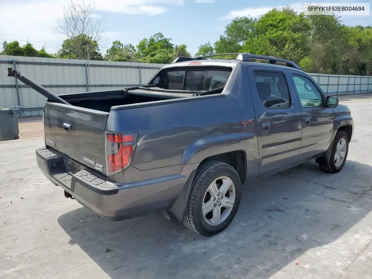 2014 Honda Ridgeline Rtl VIN: 5FPYK1F53EB004694 Lot: 57222085
