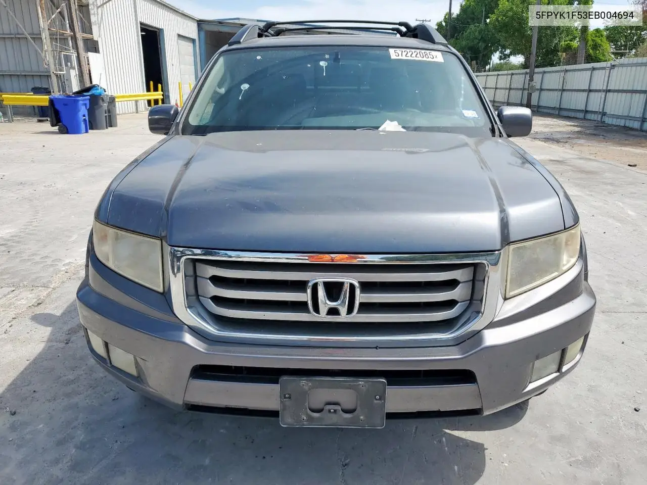 2014 Honda Ridgeline Rtl VIN: 5FPYK1F53EB004694 Lot: 57222085