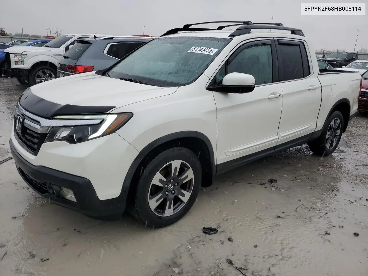 2017 Honda Ridgeline Rtl VIN: 5FPYK2F68HB008114 Lot: 51349455