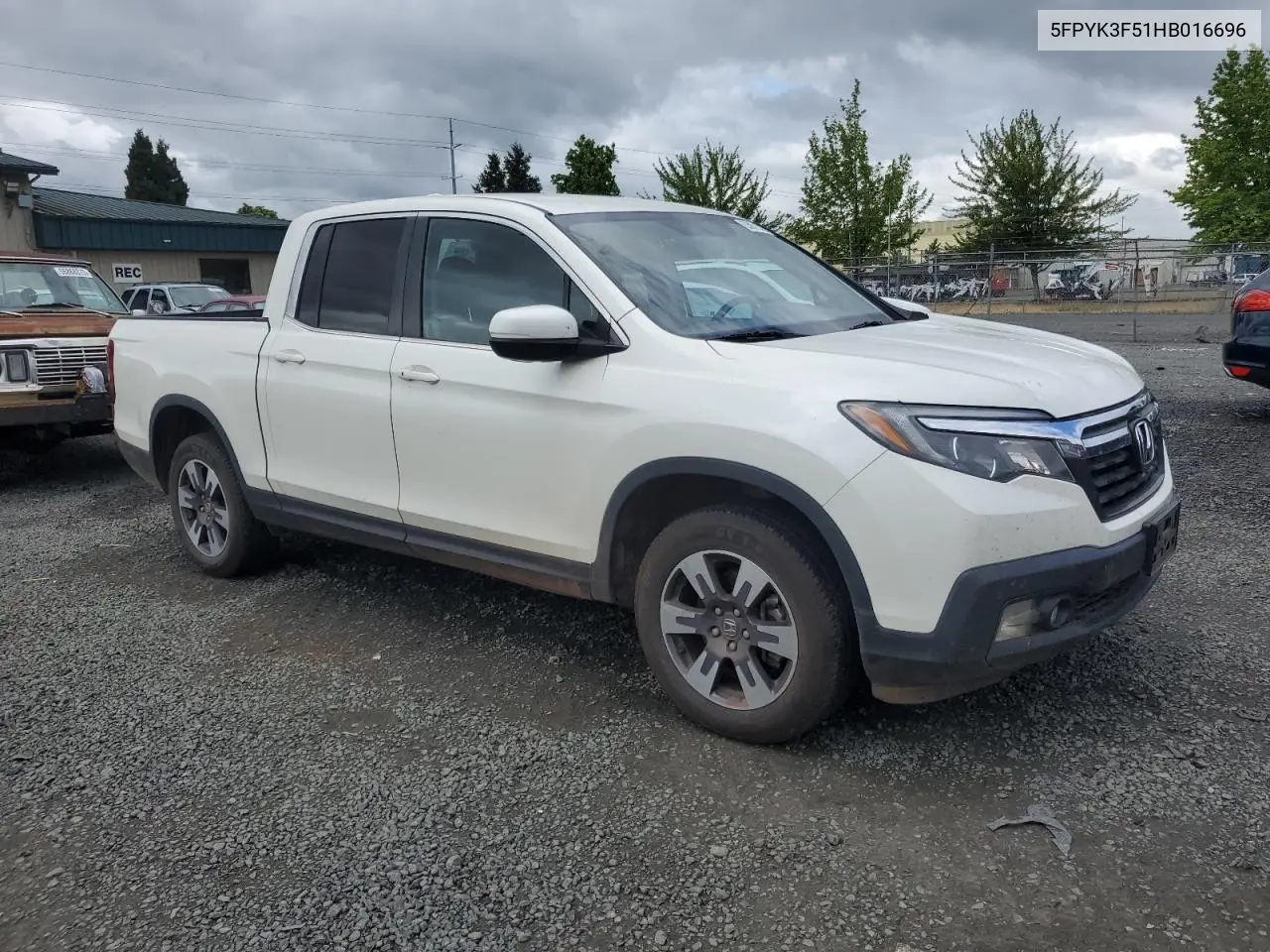 2017 Honda Ridgeline Rtl VIN: 5FPYK3F51HB016696 Lot: 55801545