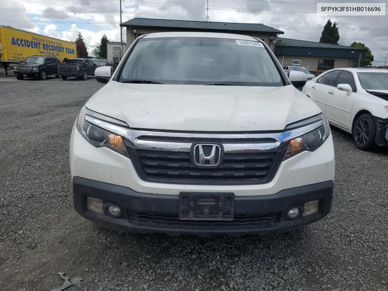 2017 Honda Ridgeline Rtl VIN: 5FPYK3F51HB016696 Lot: 55801545