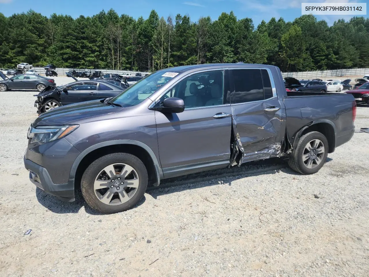2017 Honda Ridgeline Rtl VIN: 5FPYK3F79HB031142 Lot: 62365885