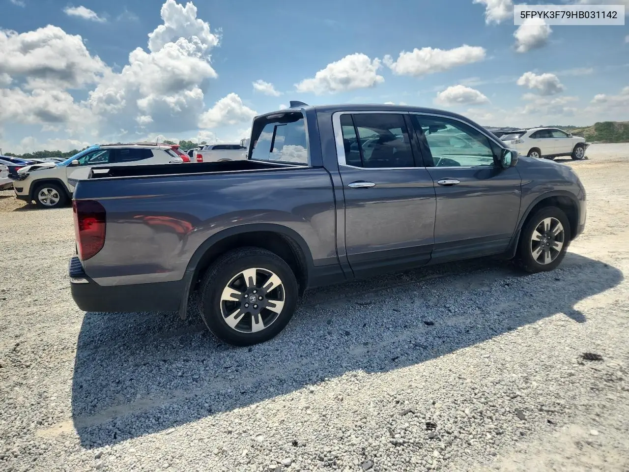 2017 Honda Ridgeline Rtl VIN: 5FPYK3F79HB031142 Lot: 62365885